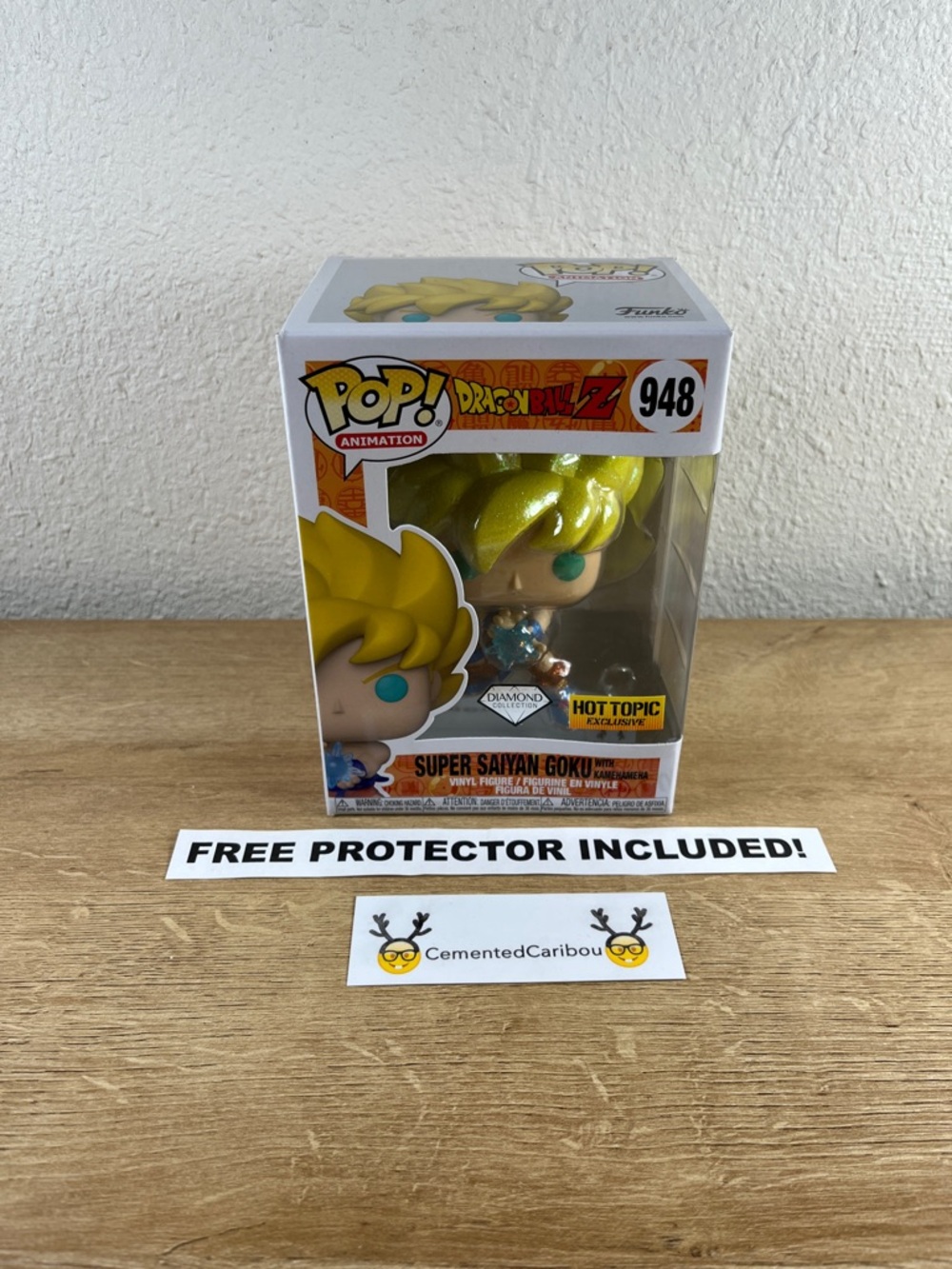 Super Saiyan Goku Diamond Funko Pop #948 Hot Topic Dragon Ball Z DBZ NEAR MINT